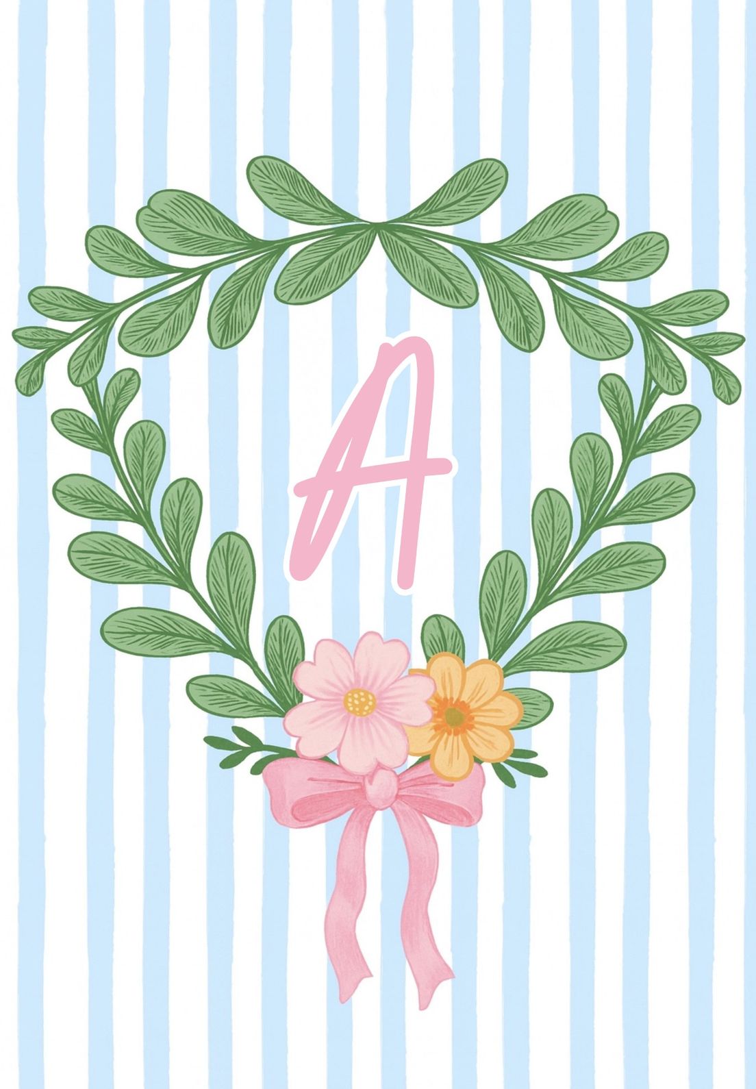 SPRING FLORAL MONOGRAM - A