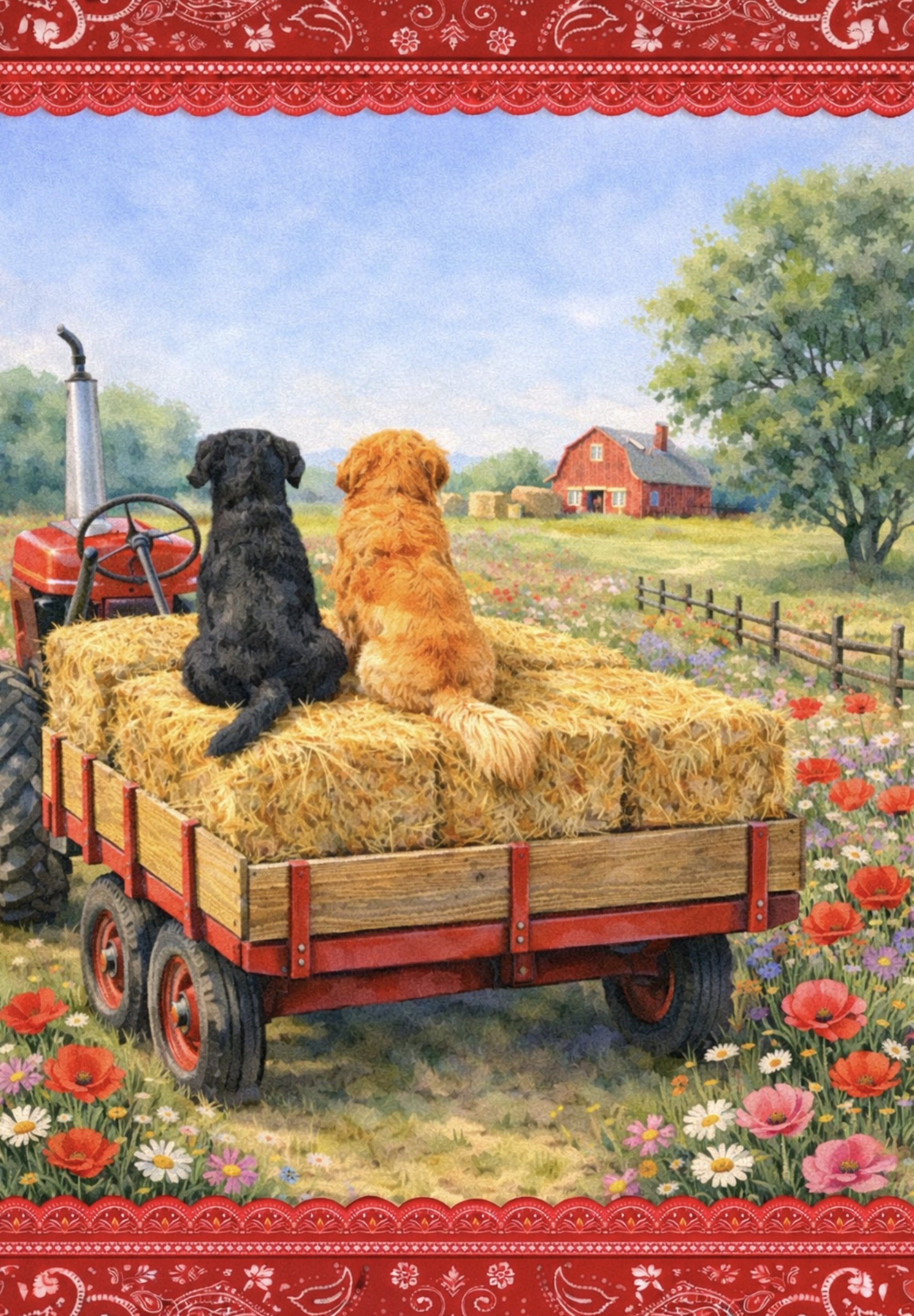 BEST FRIENDS ON A WAGON