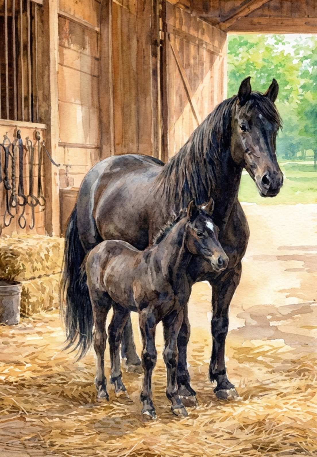 BLACK BEAUTY AND COLT.