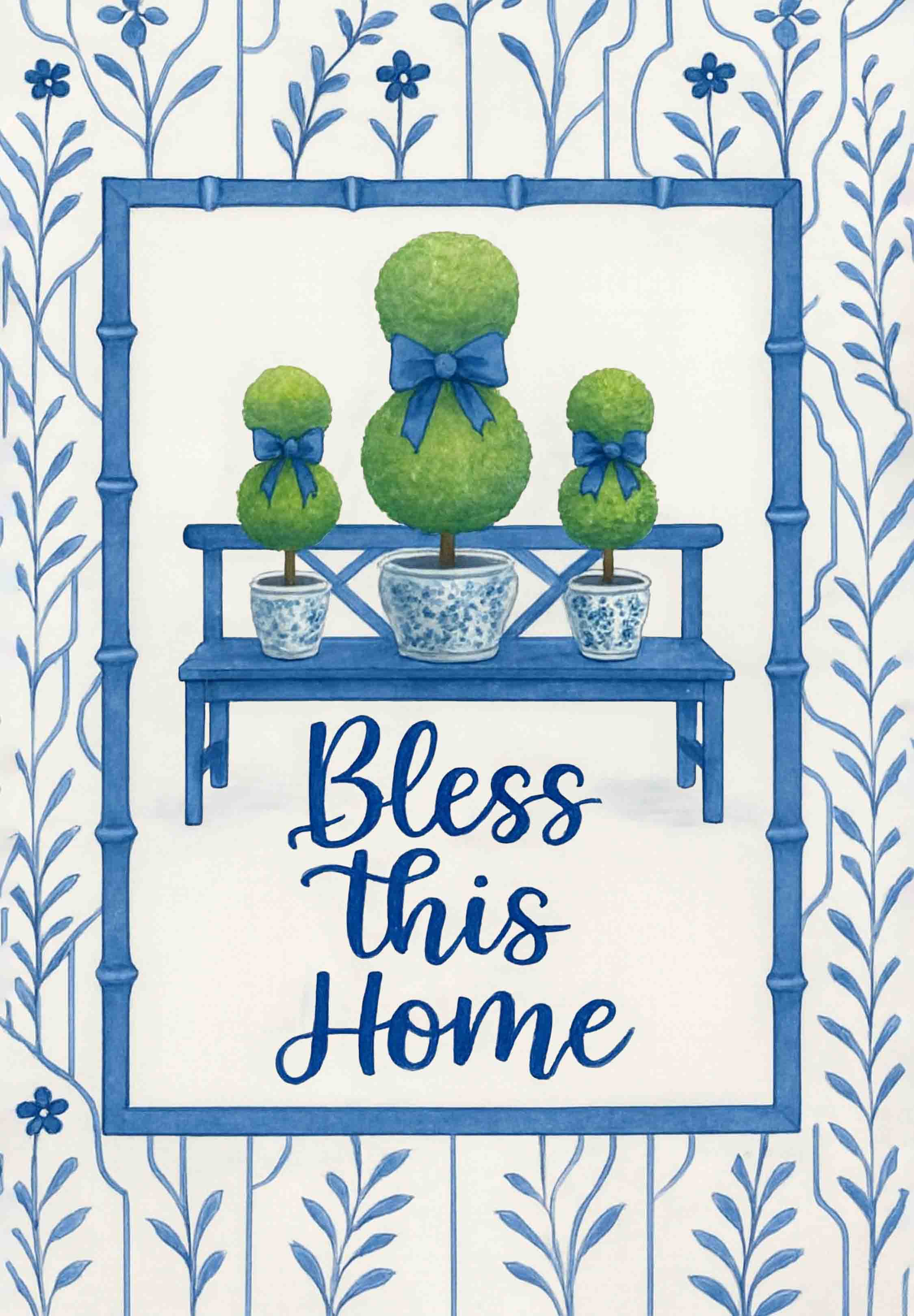 BLESS THIS HOME THREE TOPIARIES