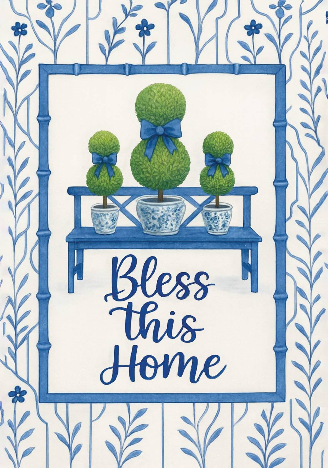 BLESS THIS HOME THREE TOPIARIES