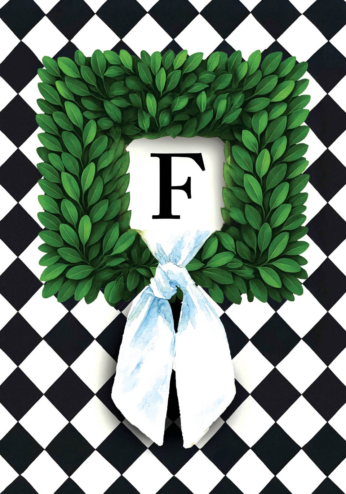 MONOGRAM WREATH - F