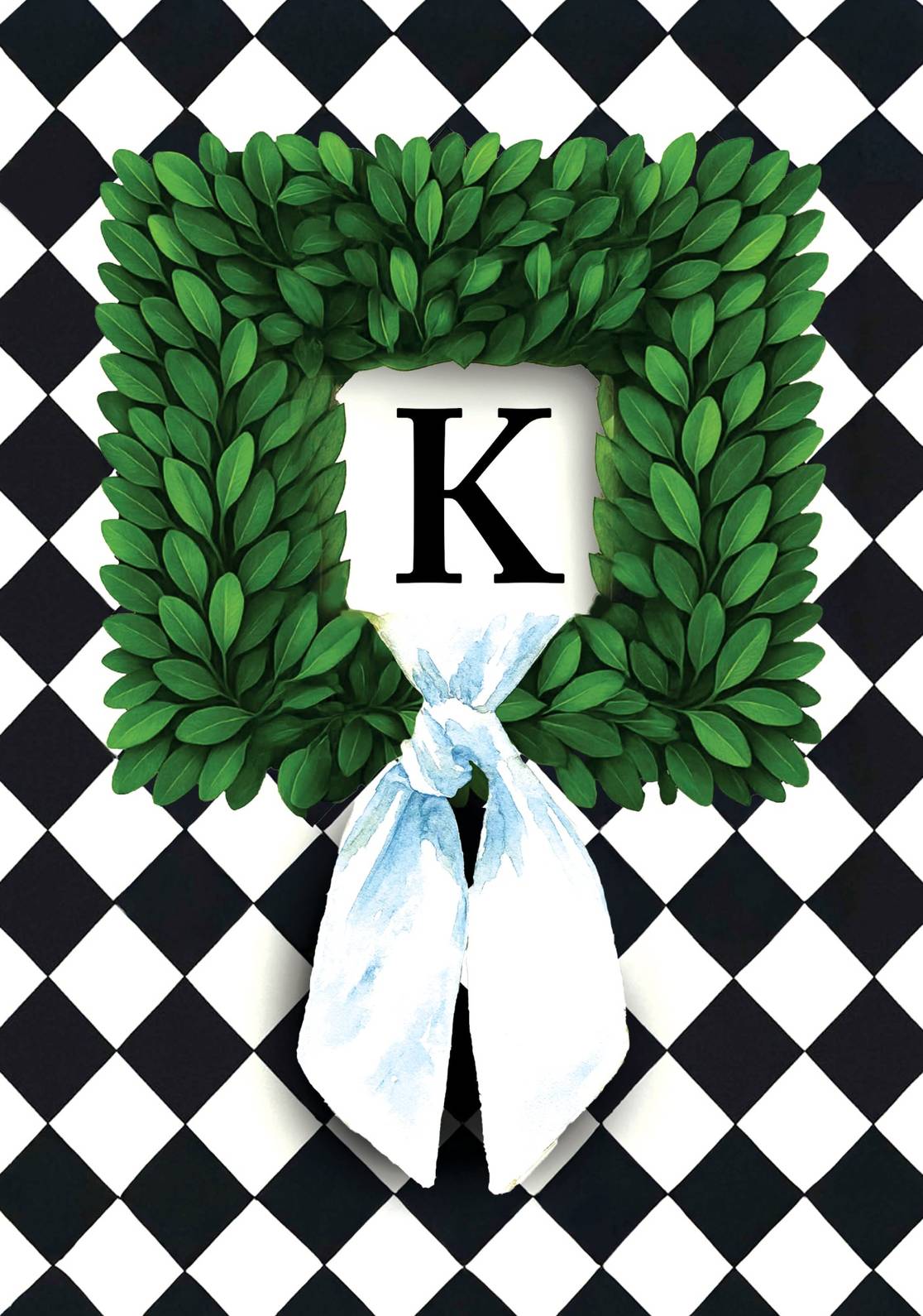 MONOGRAM WREATH - K