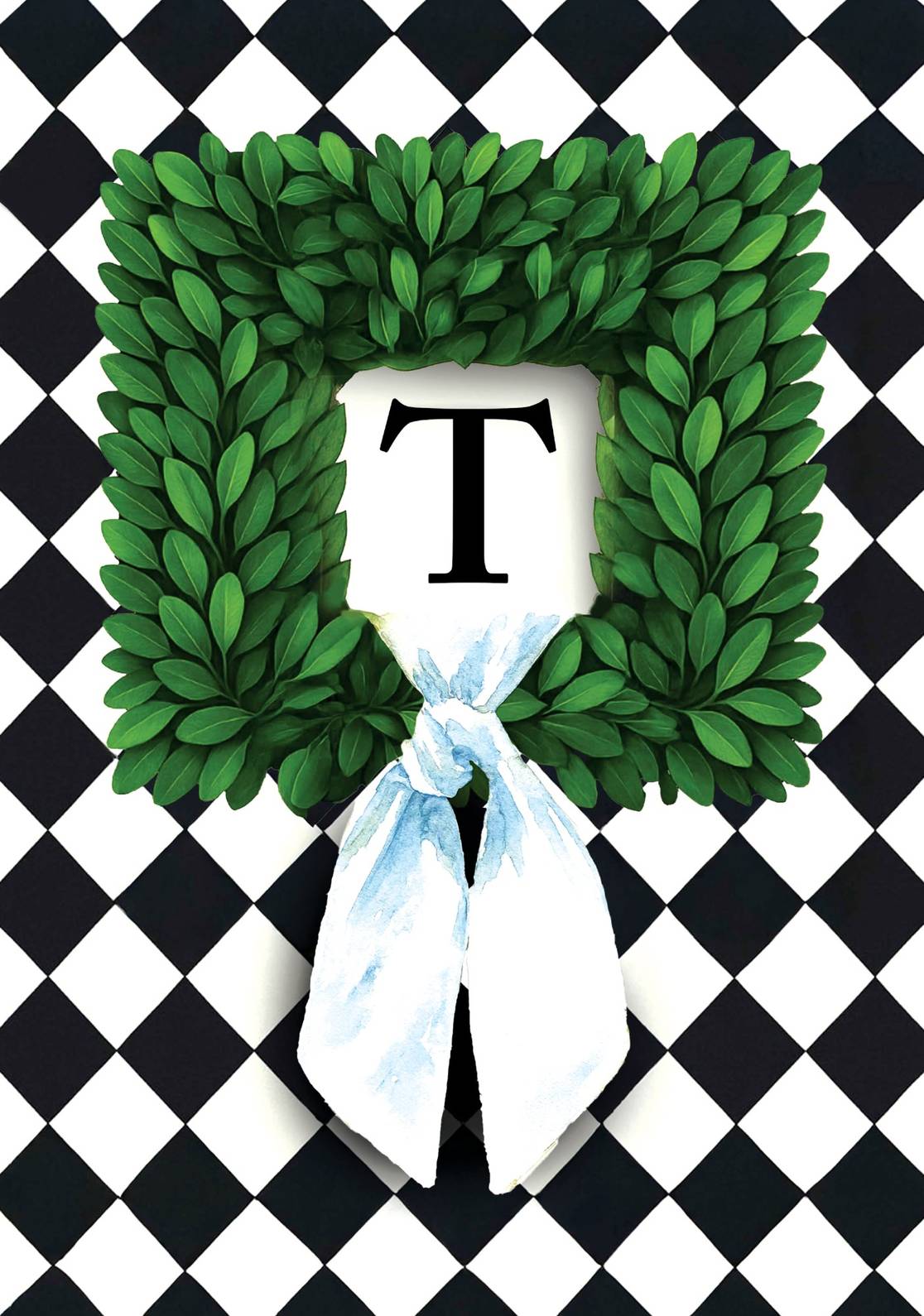 MONOGRAM WREATH - T