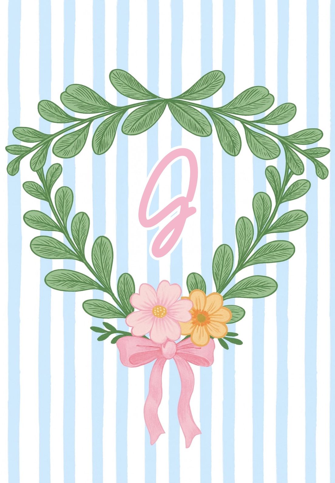 SPRING FLORAL MONOGRAM - G