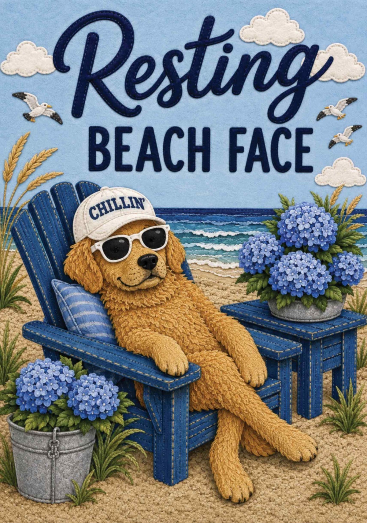GOLDENDOODLE BEACH FACE