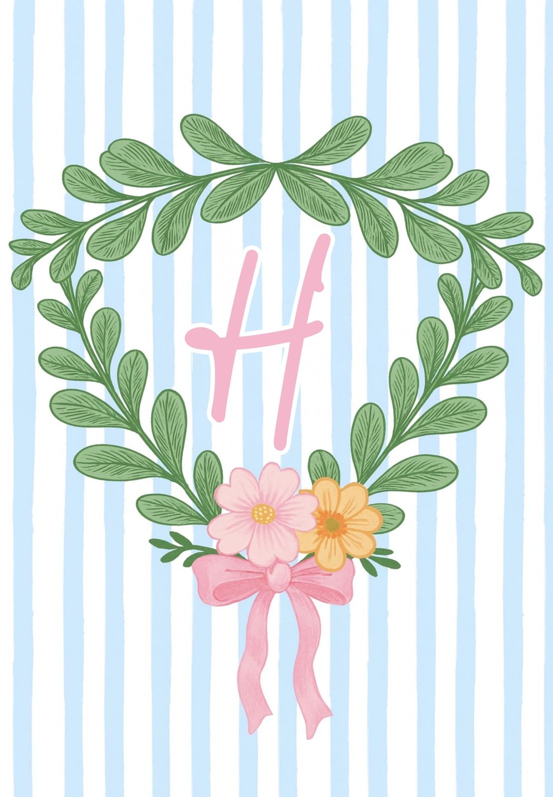 SPRING FLORAL MONOGRAM - H