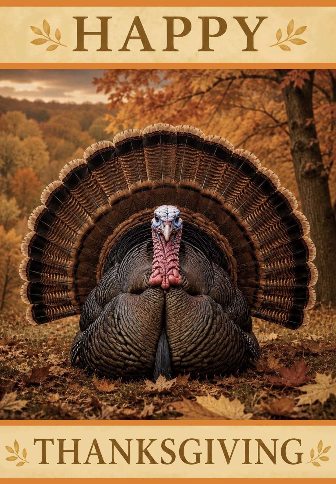 HAPPY THANKSGIVING REALISTIC TURKEY