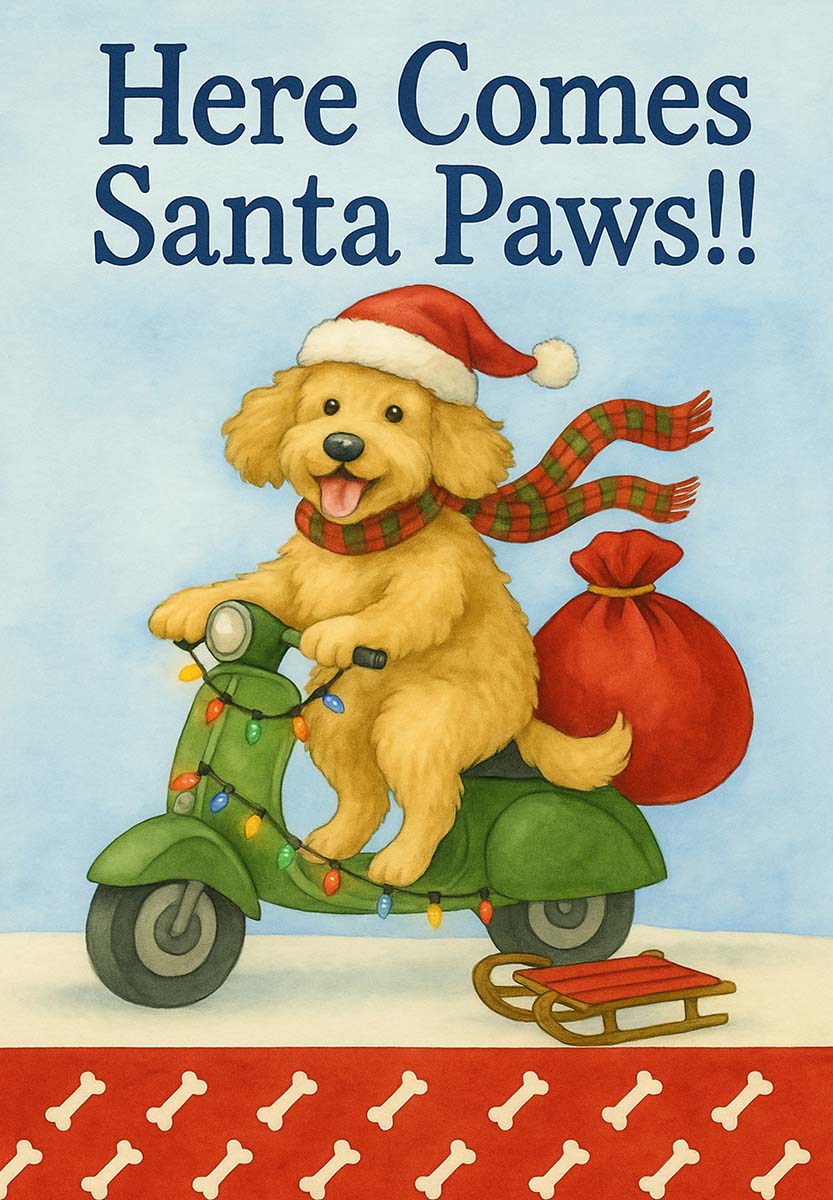 HERE COMES SANTA PAWS