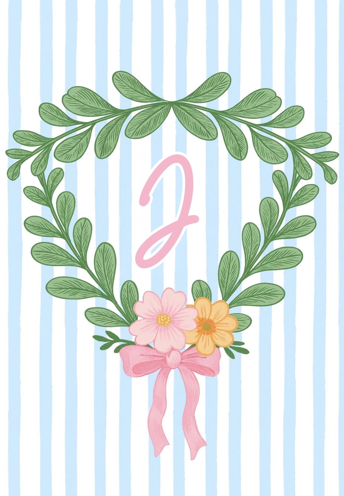 SPRING FLORAL MONOGRAM - J