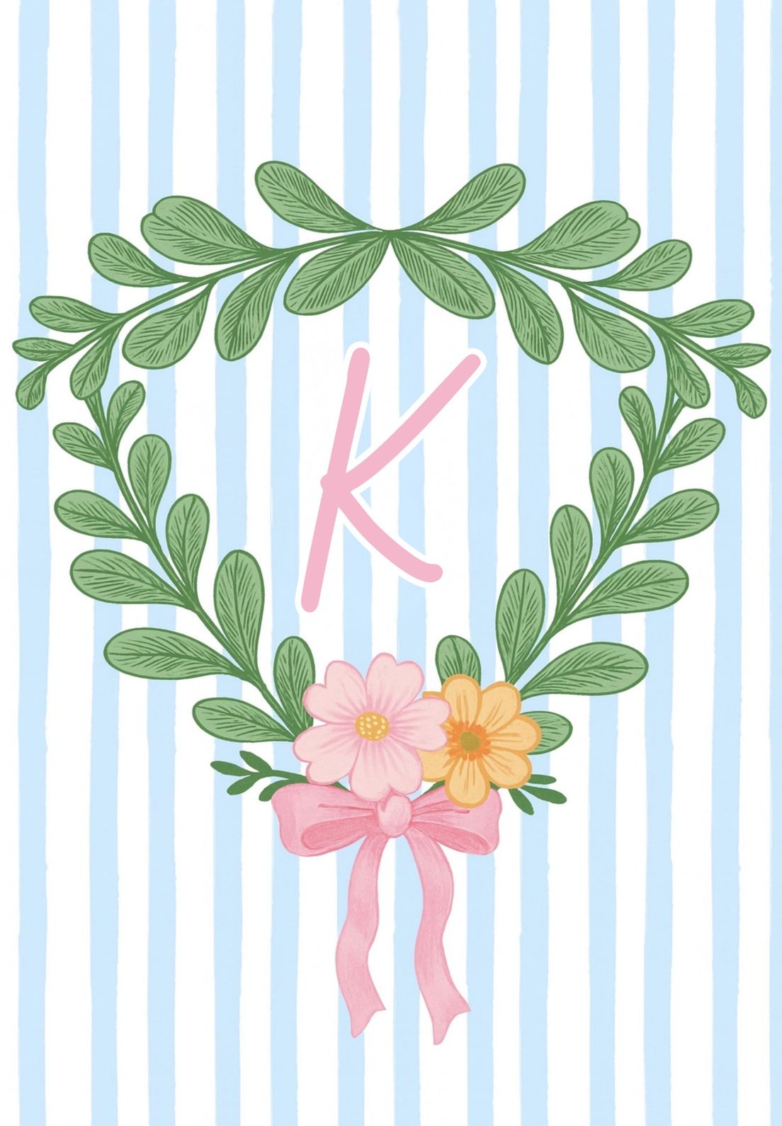 SPRING FLORAL MONOGRAM - K