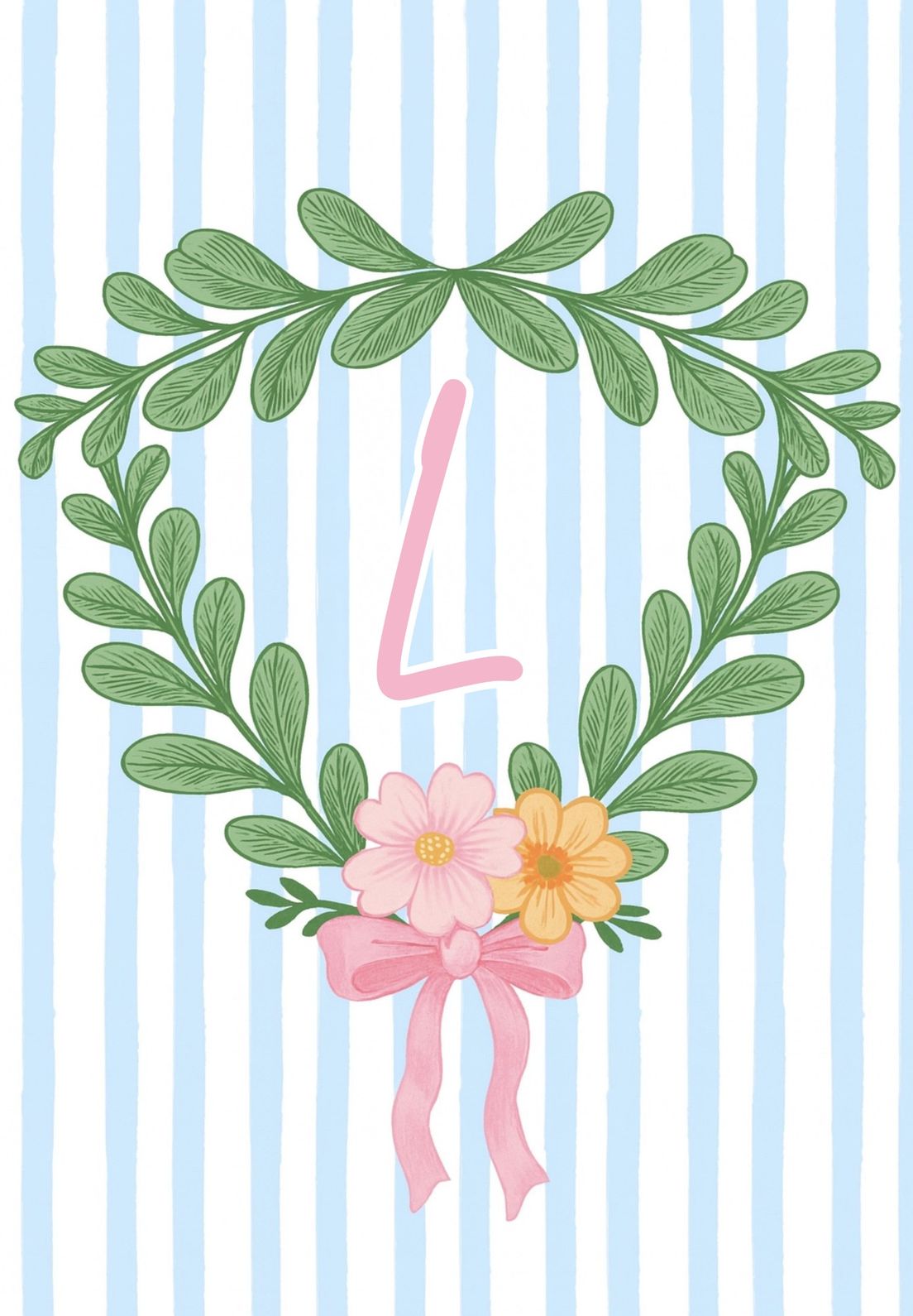 SPRING FLORAL MONOGRAM - L