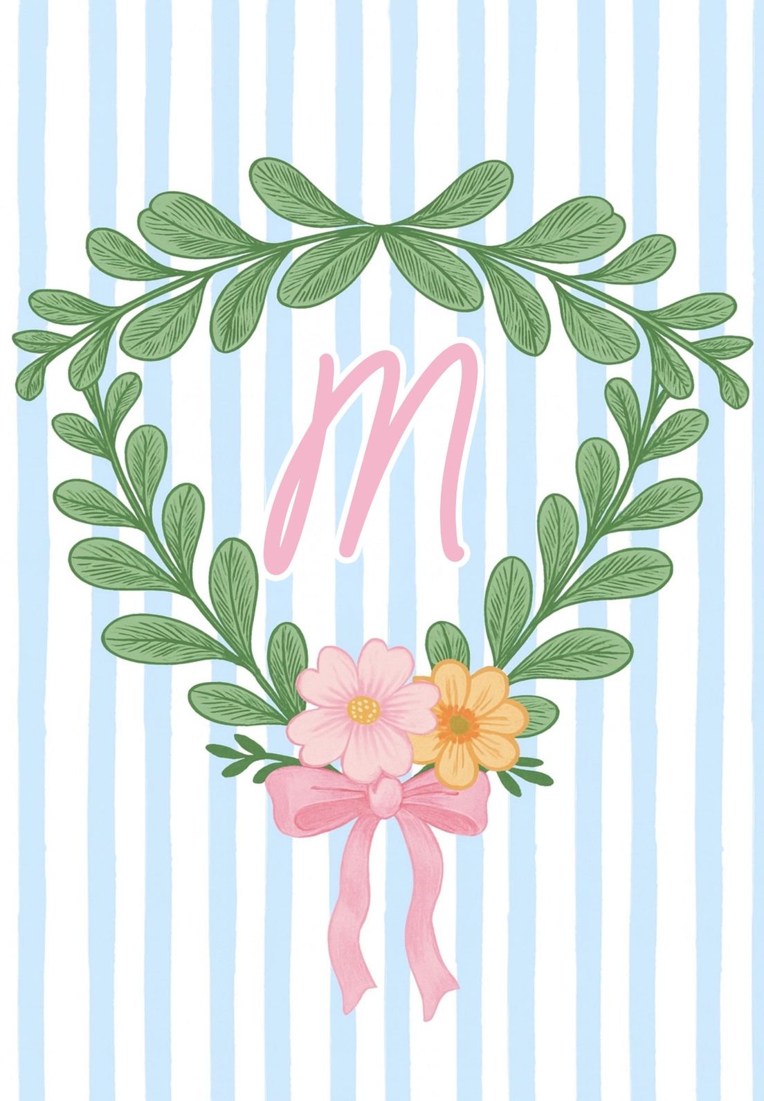 SPRING FLORAL MONOGRAM - M