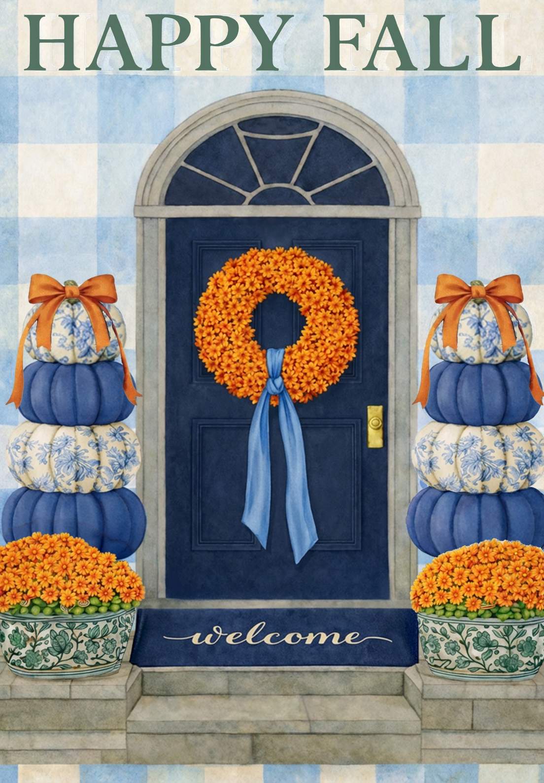 ORANGE WREATH HAPPY FALL