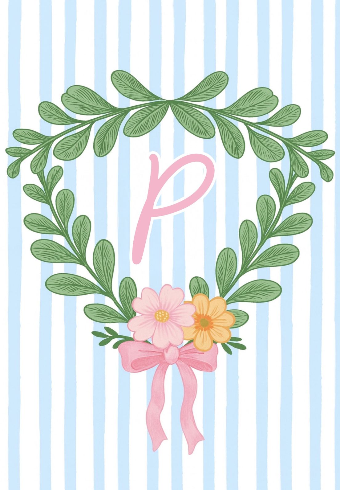 SPRING FLORAL MONOGRAM - P