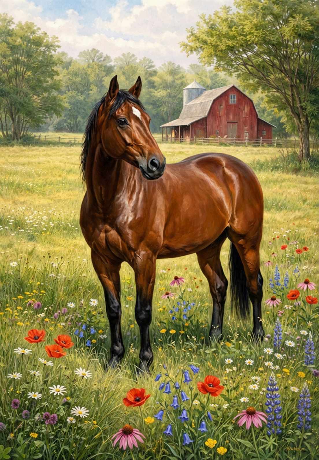 PETALS AND HOOVES IN A MEADOW