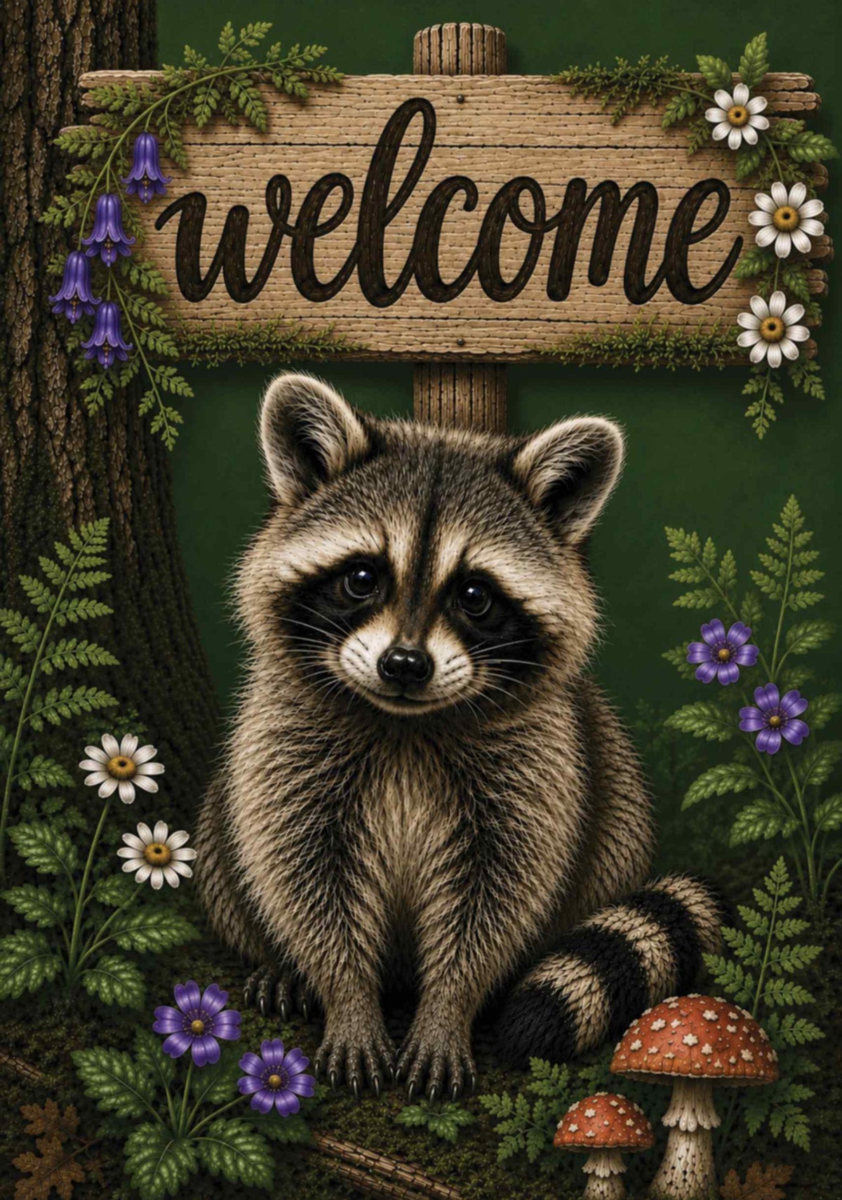 RACCOON WOODLAND WELCOME