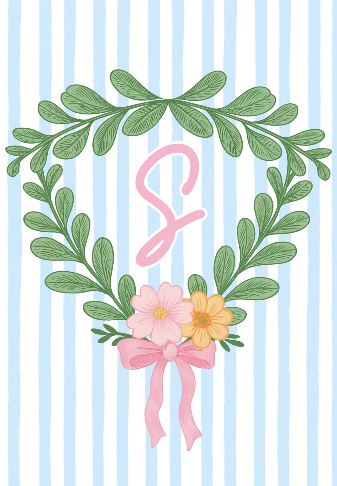 SPRING FLORAL MONOGRAM - S