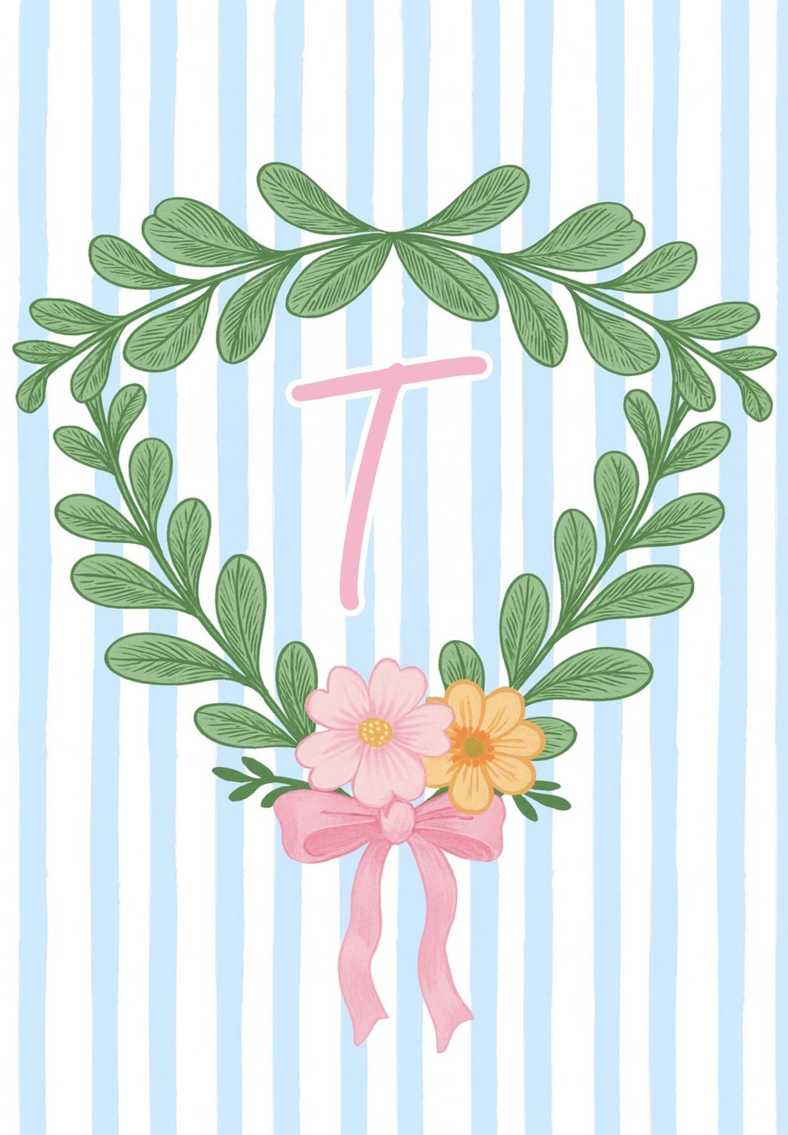 SPRING FLORAL MONOGRAM - T