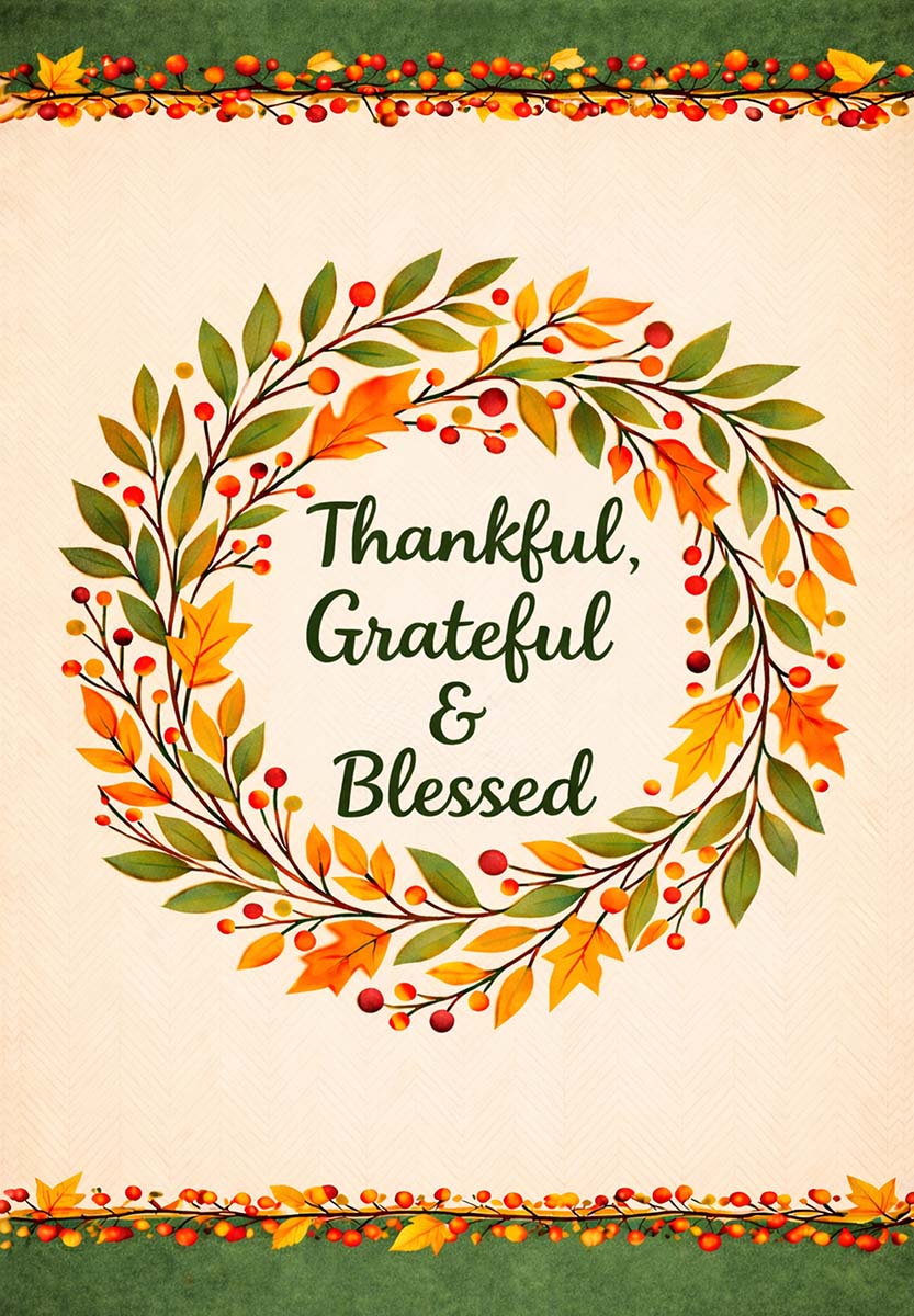 THANKFUL, GRATETFUL, BLESSED WREATH