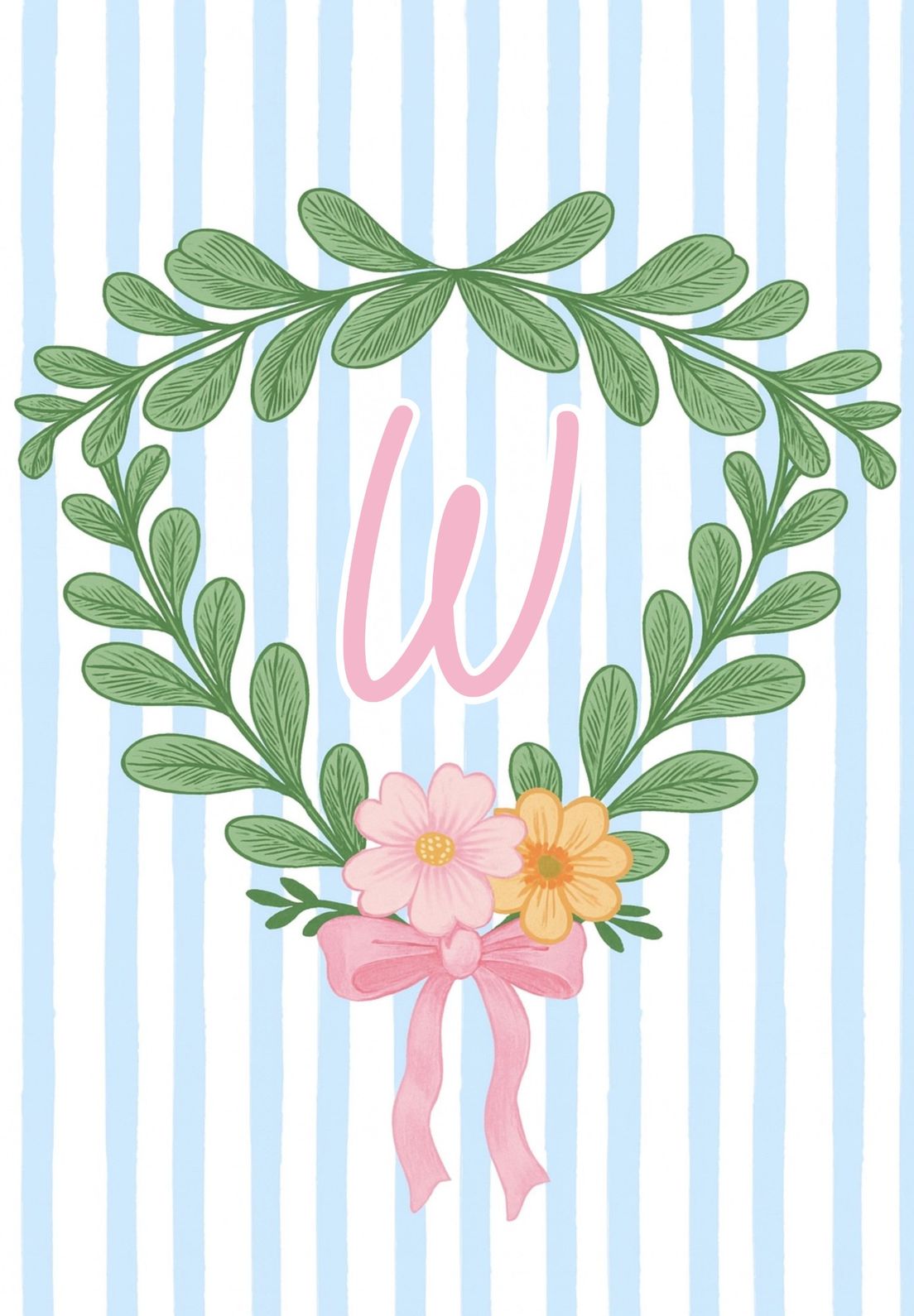 SPRING FLORAL MONOGRAM - W