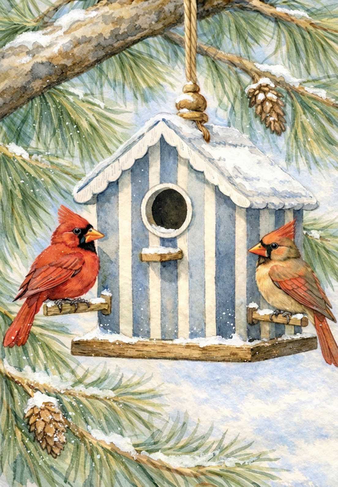 WINTER CARDINAL COUPLE